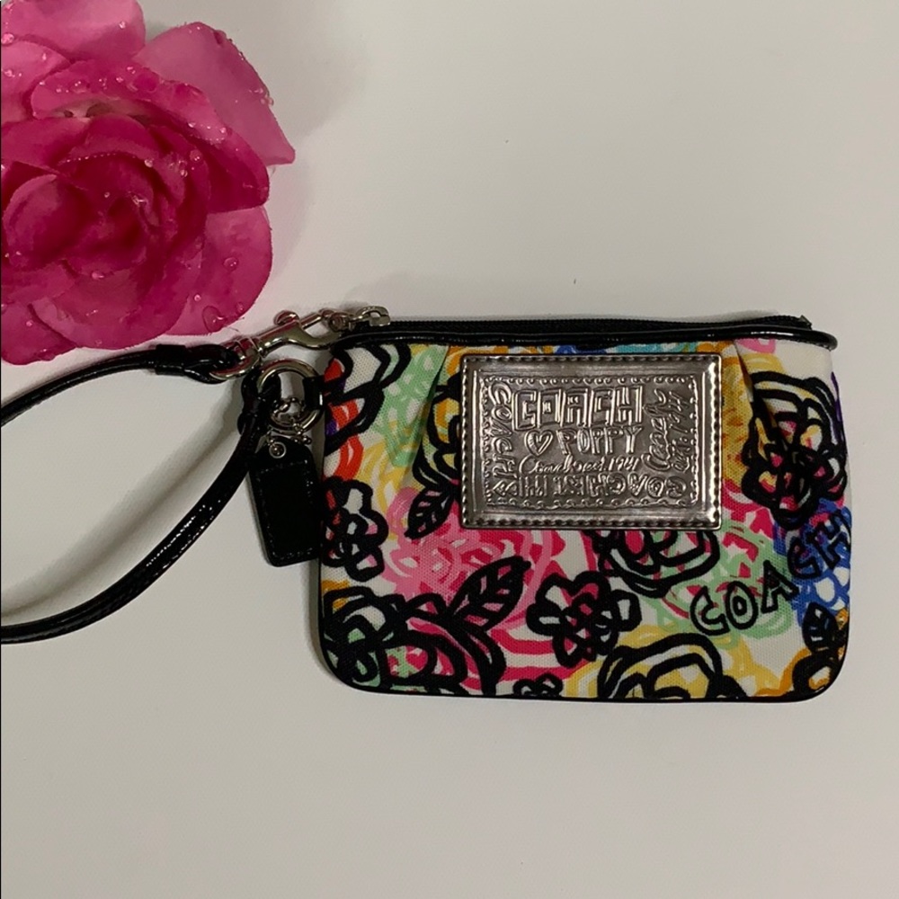 Coach Wristlet Floral Colors of the RAINBOW